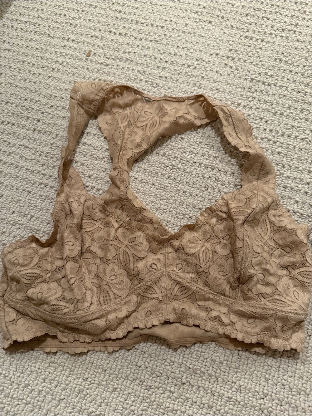Free People Lace Racerback lace Bralette in Nude